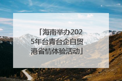 海南举办2025年台青台企自贸港省情体验活动